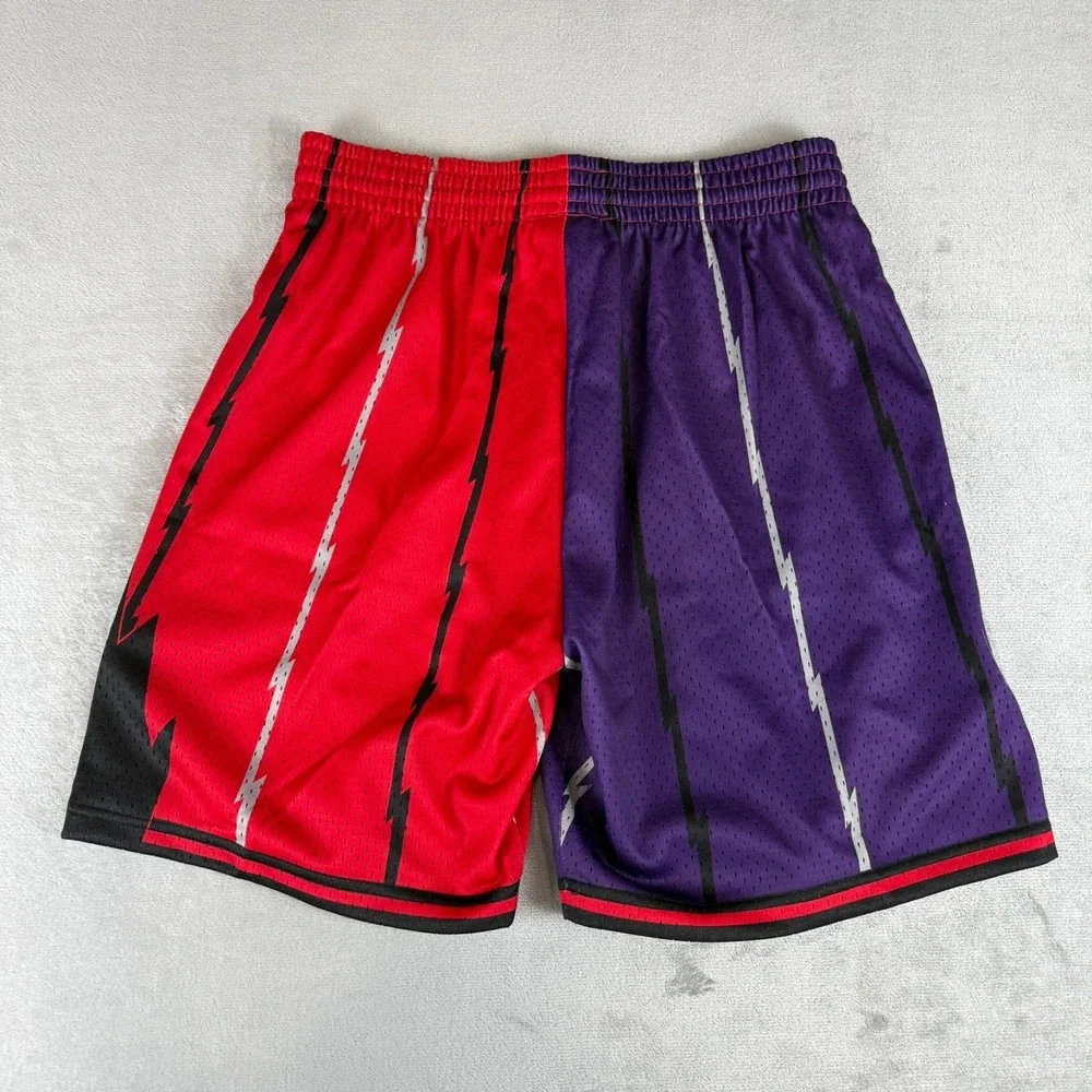 Toronto Raptors Mitchell & Ness Split Swingman Shorts Mens Large Purple Red NWT